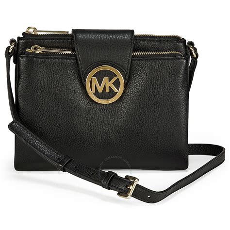 michael kors black crossbody with rivets|Michael Kors black crossbody.